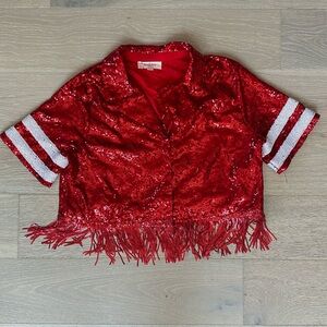 Red sparkly game day shirt